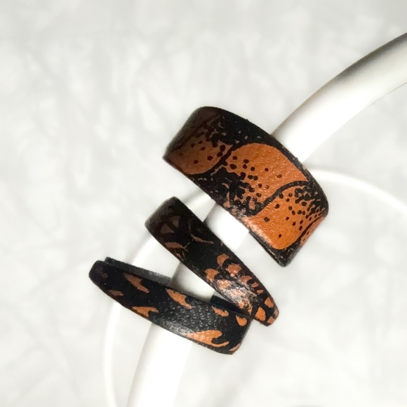 Leather tattoo rings version 1 - NWOT a set of 3pieces - Picture 2 of 5